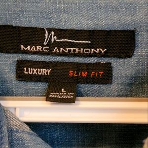 Marc Anthony Mens long sleeve button-up denim shirt